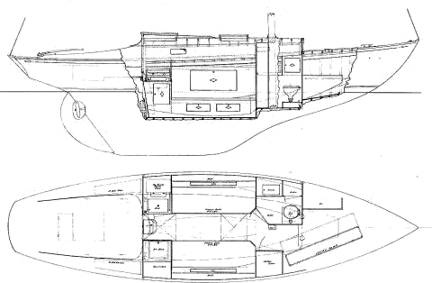Drawing of Islander 30 (Hinckley-1940)