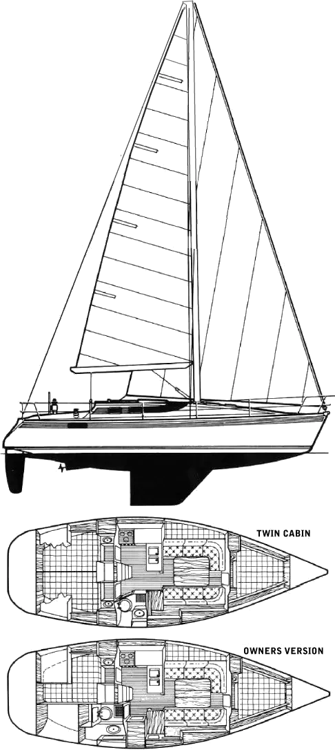 Drawing of Beneteau Oceanis 350