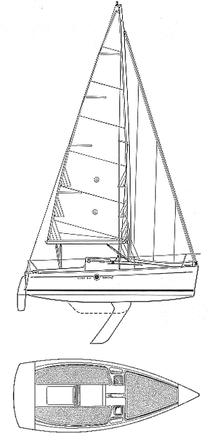 Drawing of Beneteau First 210