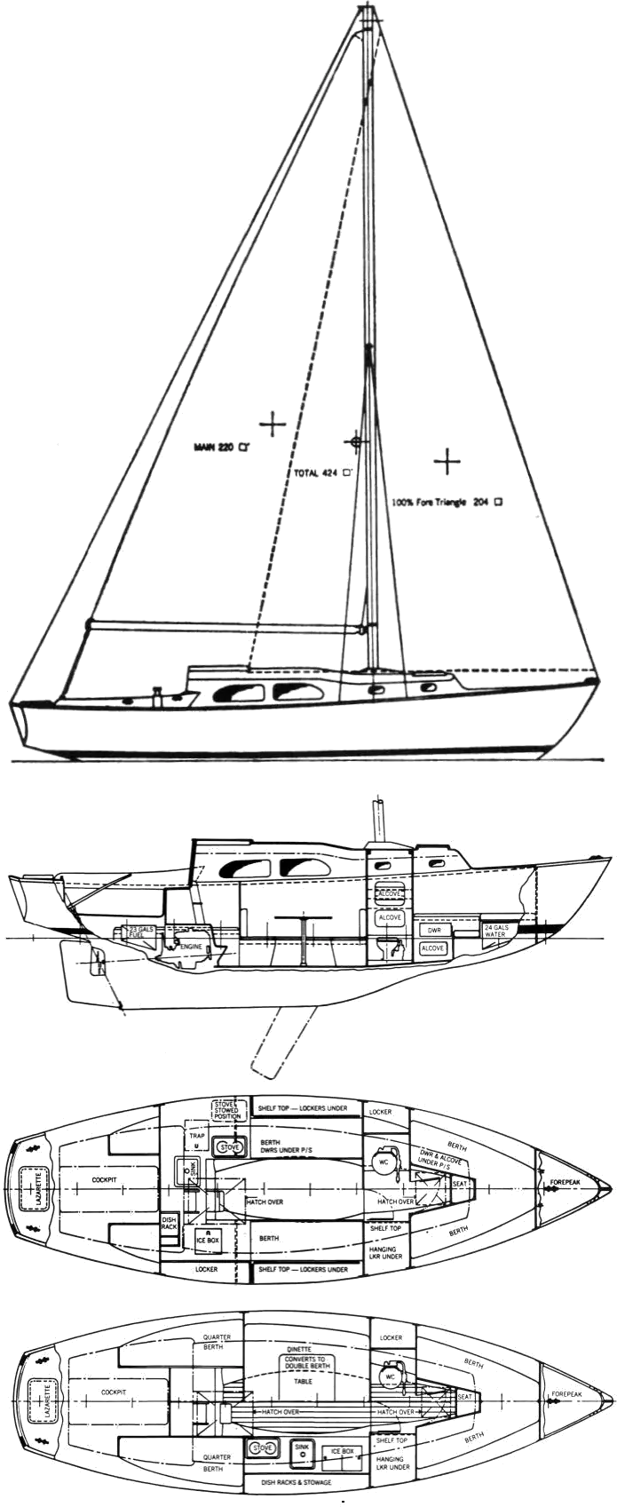 Drawing of Pearson Wanderer 30