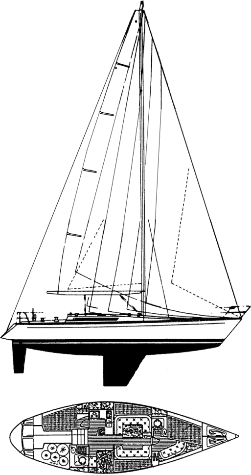 Drawing of Beneteau First 42