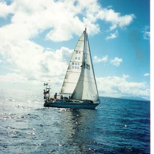 Photo of Gambit the original family cruising yacht in 1995 