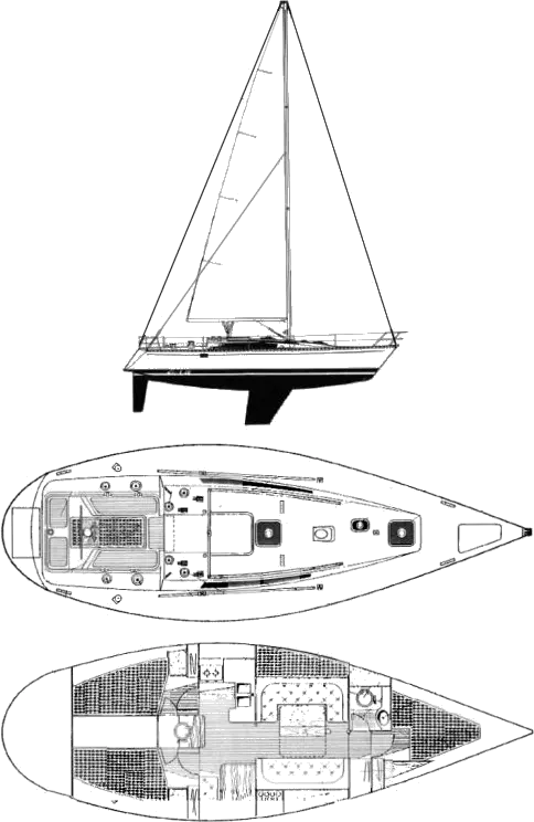 Drawing of Beneteau First 38